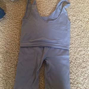 Blue Biker Short and top set